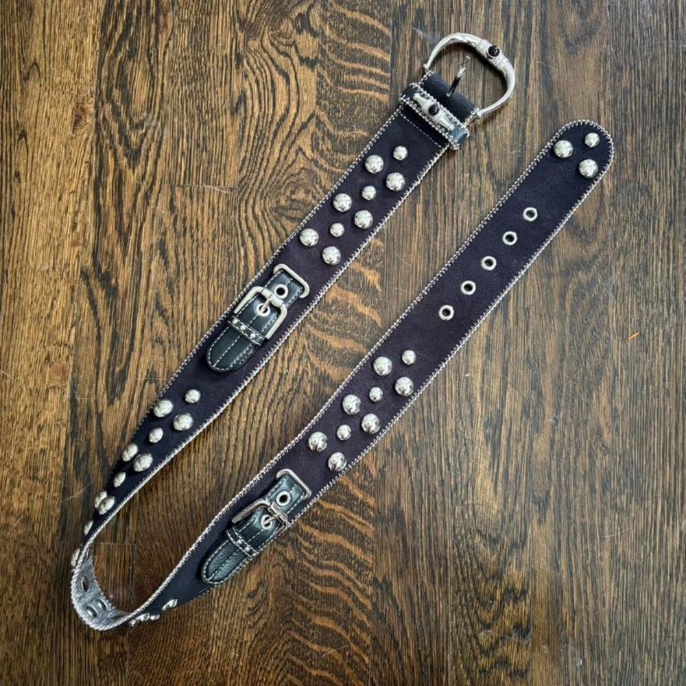 Y2K Kathy Van Zeeland Black Studded Belt